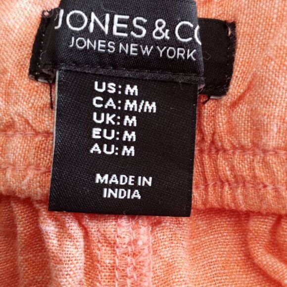 JONES & CO PEACH LINEN BLEND CROP PANTS SZ.M NWOT. - Picture 7 of 10
